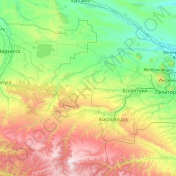Предгорный муниципальный округ topographic map, elevation, terrain