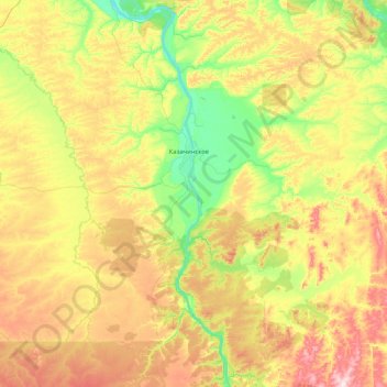 Казачинский район topographic map, elevation, terrain