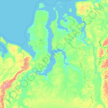 Autonomer Kreis der Jamal-Nenzen topographic map, elevation, terrain