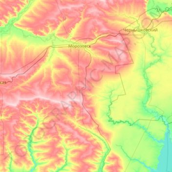 Морозовский район topographic map, elevation, terrain