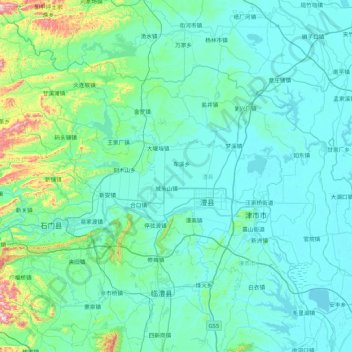 澧县 topographic map, elevation, terrain