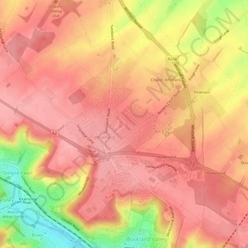 Whitfield topographic map, elevation, terrain