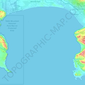 False Bay topographic map, elevation, terrain