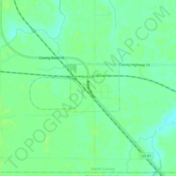 Ardoch topographic map, elevation, terrain