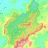 九连山国家级自然保护区 topographic map, elevation, terrain