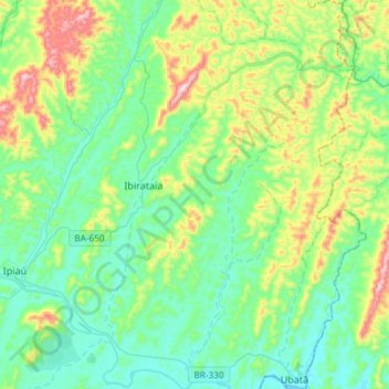 Barra do Rocha topographic map, elevation, terrain