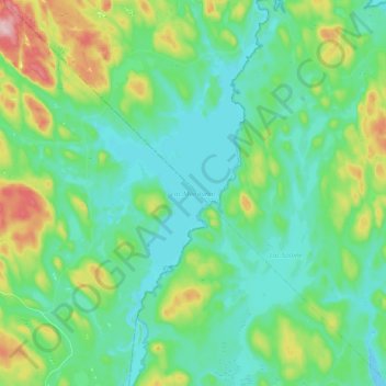Lac Mondonac topographic map, elevation, terrain