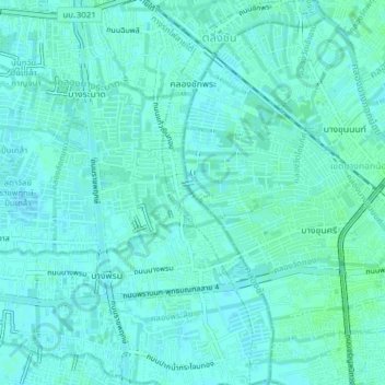 Khlong Chak Phra Subdistrict topographic map, elevation, terrain