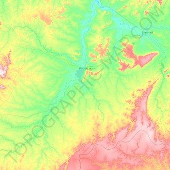 Parnaguá topographic map, elevation, terrain