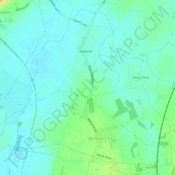 Rangeworthy topographic map, elevation, terrain