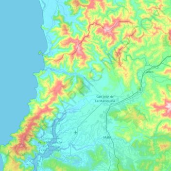 Mariquina topographic map, elevation, terrain