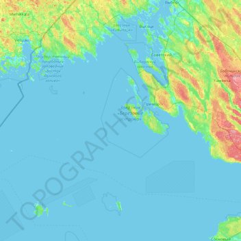Приморское городское поселение topographic map, elevation, terrain