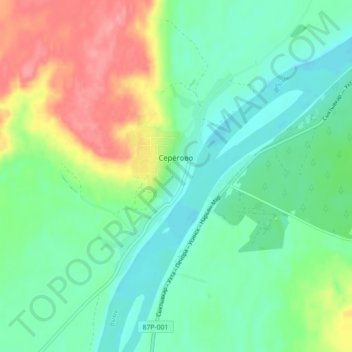 Серёгово topographic map, elevation, terrain