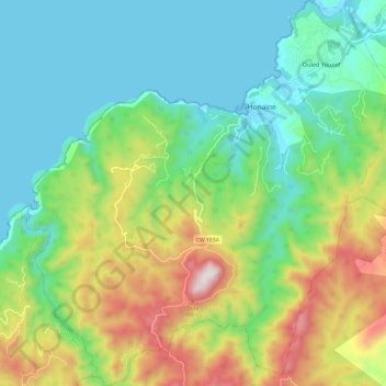 Honaïne topographic map, elevation, terrain