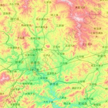 Chengde County topographic map, elevation, terrain