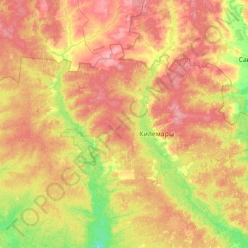 городское поселение Килемары topographic map, elevation, terrain