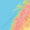 Nordland topographic map, elevation, terrain