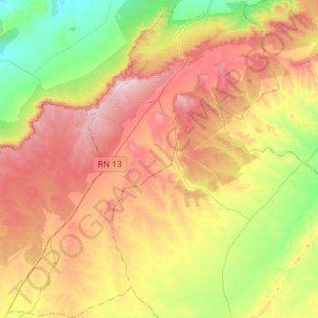 Dhaya topographic map, elevation, terrain