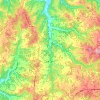 Saint-Geniès topographic map, elevation, terrain