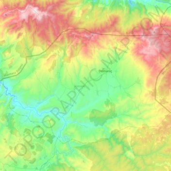 Domaniç topographic map, elevation, terrain