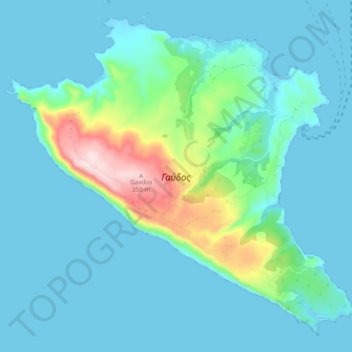 Gavdos topographic map, elevation, terrain