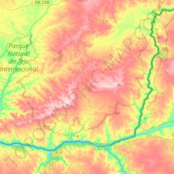 Rosmaninhal topographic map, elevation, terrain