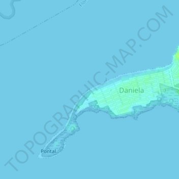 Praia da Daniela topographic map, elevation, terrain