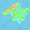 Majorca topographic map, elevation, terrain