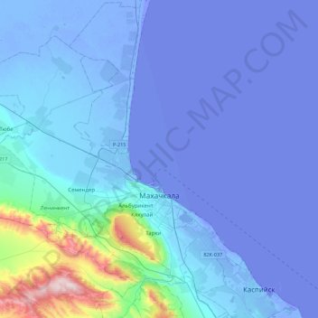 Махачкала topographic map, elevation, terrain