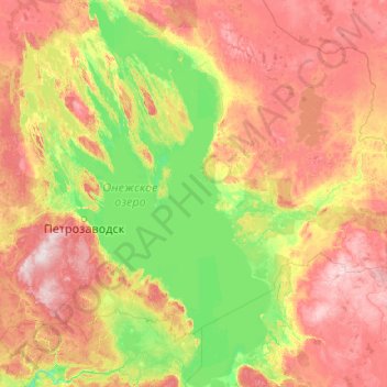 Onegasee topographic map, elevation, terrain