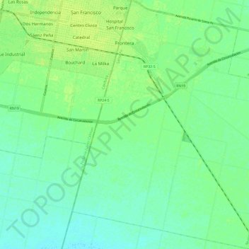 Municipio de Frontera topographic map, elevation, terrain