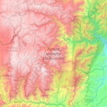 Parque Nacional Llanganates topographic map, elevation, terrain