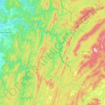 Инзерский сельсовет topographic map, elevation, terrain