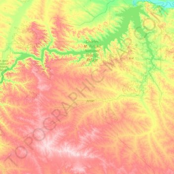 Garfield County topographic map, elevation, terrain