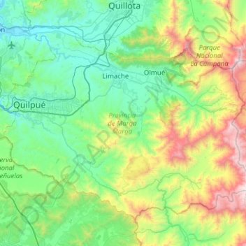 Provincia de Marga Marga topographic map, elevation, terrain