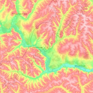 Верхнедонской район topographic map, elevation, terrain