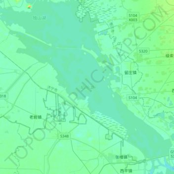 昭阳湖 topographic map, elevation, terrain