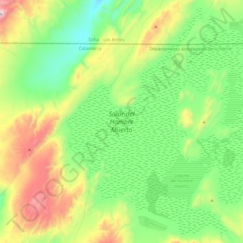 Salar del Hombre Muerto topographic map, elevation, terrain