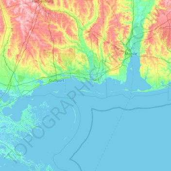 Gulf Islands National Seashore topographic map, elevation, terrain