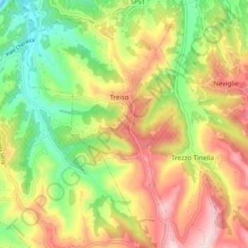 Treiso topographic map, elevation, terrain