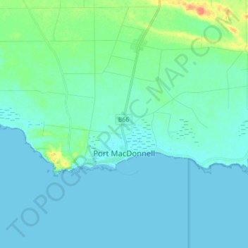 Port MacDonnell topographic map, elevation, terrain