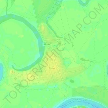 Заокское topographic map, elevation, terrain