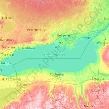 Lac Ontario topographic map, elevation, terrain