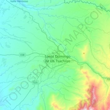 Santo Domingo de los Tsachilas topographic map, elevation, terrain