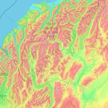 Queenstown-Lakes District topographic map, elevation, terrain