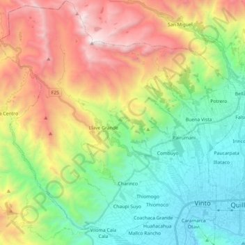 Vinto topographic map, elevation, terrain