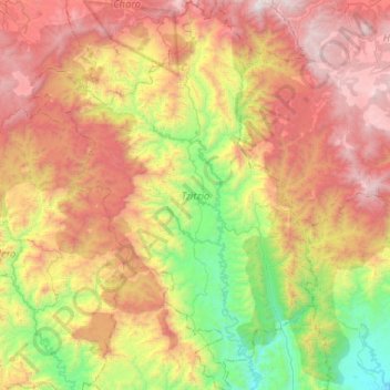 Tzitzio topographic map, elevation, terrain