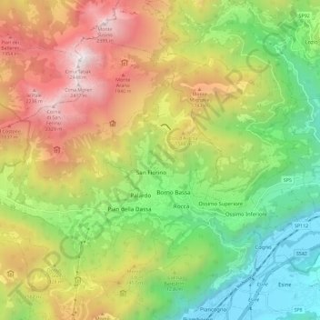 Borno topographic map, elevation, terrain