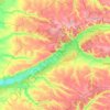 Краснокутська селищна громада topographic map, elevation, terrain