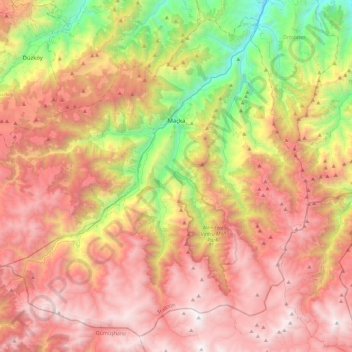 Maçka topographic map, elevation, terrain